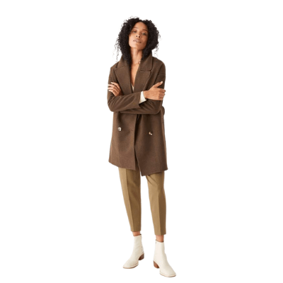 The Mackenzie Cocoon Coat in Brown Heather