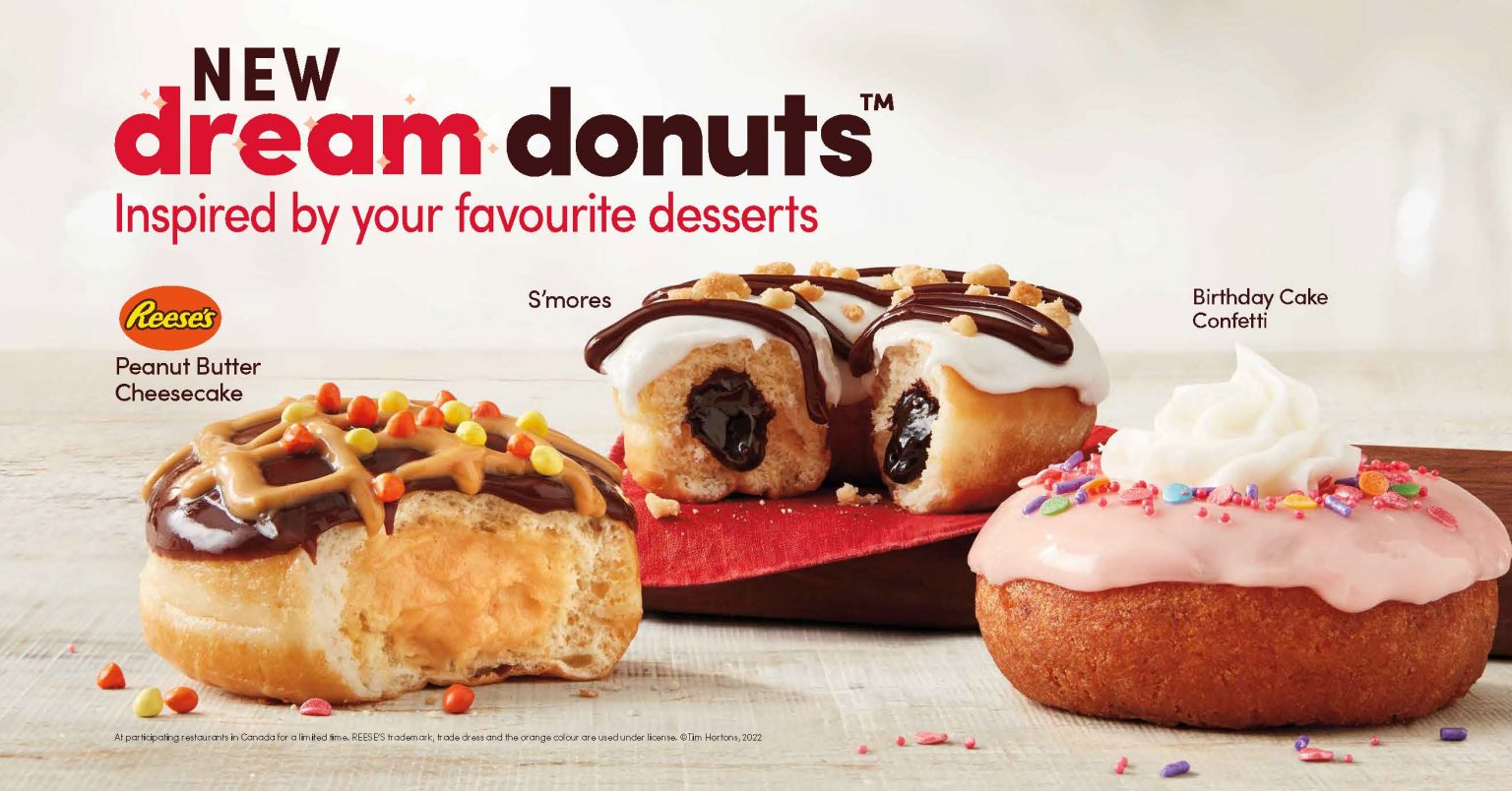 Tim Hortons Adds New Dream Donuts To Its Menu