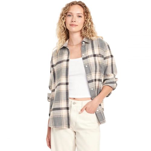 Old Navy, Flannel Boyfriend Button-Down Shirt